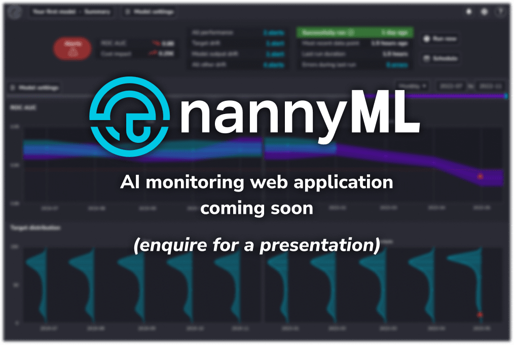 Teaser of the NannyML web app which will be released soon